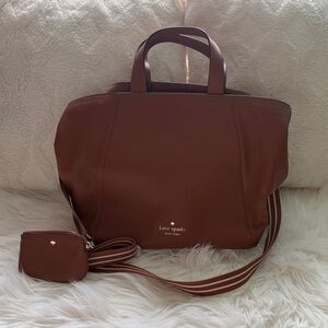 Kate Spade Chestnut Leather Tote with Pouch